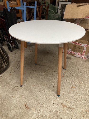 Round white dining - round, table