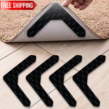 Rug Grippers Non-Slip Washable Carpet Corner Pads Anti Curl for Floors 2-12 Pcs