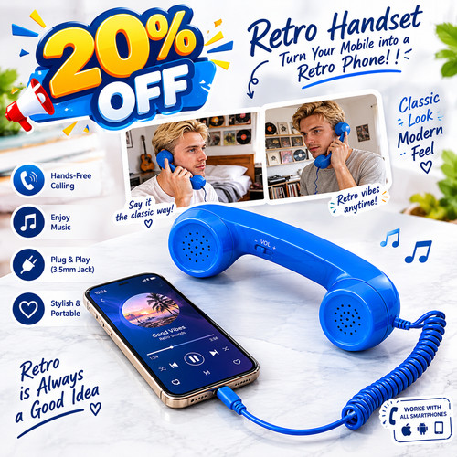 Retro telephone handset - retro, for
