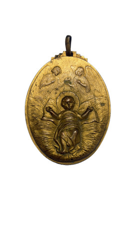 Antique religious medallion - antique,