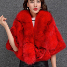 100% Real Fox Fur Coat Fur