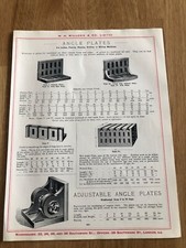 1917 w.h. willcox of london double sided print ! angle plates for lathes