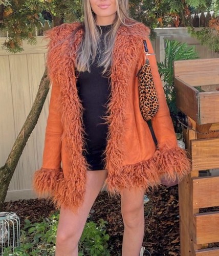 Amazing orange afghan coat - afghan,
