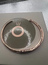 PANDORA SIGNATURE I-D OPEN BANGLE BRACELET  ROSE GOLD NEW RRP £150 Size 3 19cm