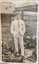 Vintage Real Photo Postcard  Stylish Gentleman in White Suit and Cap, 1920s.