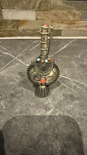 Vintage tibetan metal snuff - vintage,