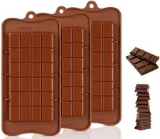 3 Pack Break-Apart Silicone Chocolate Mould Non-Stick Reusable Baking Mould