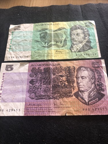 Two australian bank notes - two,
