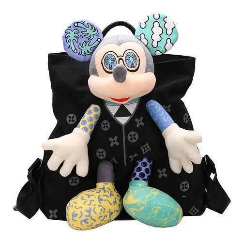 Black cartoon plush doll - black,