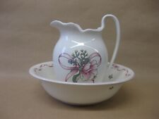 James Kent Pitcher & Bowl ~ Large Ceramic Jug & Bowl ~ Country Bouquet