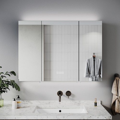 Black bathroom mirror cabinet - bathroom,