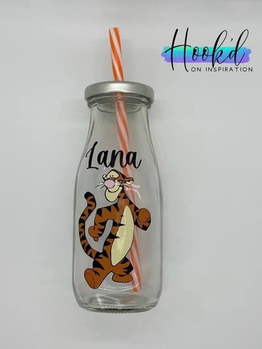 Tigger glass decal - tigger, cup