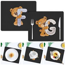 UK Placemats Coaster, Table Mats PU Leather Heat-Resistant Washable and Non-Slip