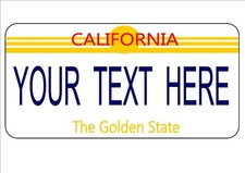 Personalised Birthday Gift, Novelty Number Plates California Licence Plate