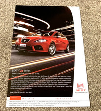 SEAT LEON FR - FRAMEABLE COLLECTIBLE ORIGINAL CLASSIC CAR ADVERT