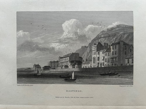 1829 antique print hastings - 1829, print;