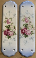 Pair Vintage Painted Floral