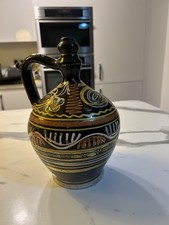 Antique Hand Painted Hungarian Water Pitcher