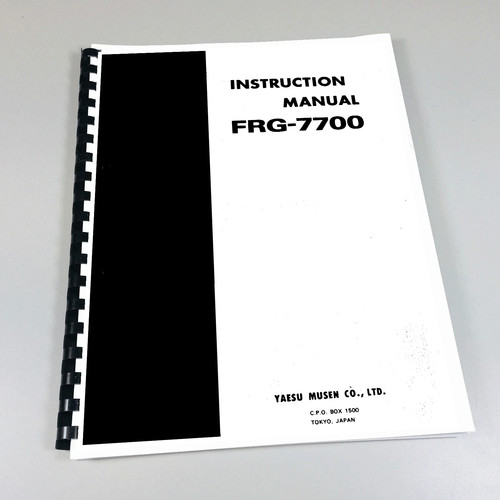 Yaesu frg 7700 - frg-7700, instruction