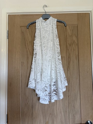 Quiz white lace high - high, neck