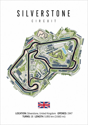 Silverstone circuit poster - silverstone,