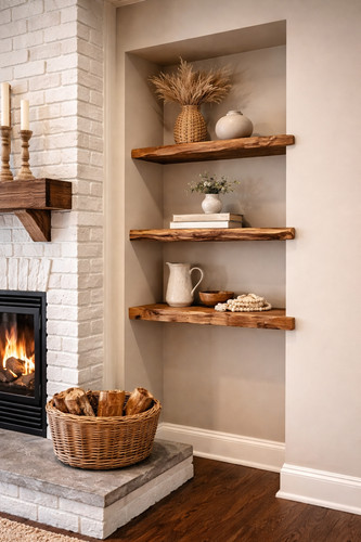 Rustic floating shelf - rustic, wood