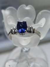 AAAA Tanzanite 1.00 Ct With Diamonds Ring In 950 Platinum Sz K , With COA NEW