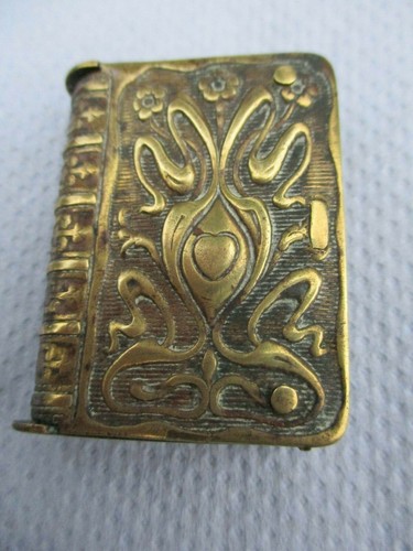 Antique art nouveau brass book - brass,