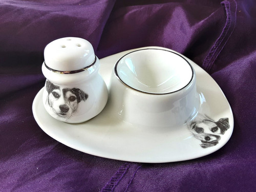 Dog egg cup miniature salt - cup,