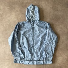 Nike Rain Jacket Womens Medium Full Zip Y2K Vintage Windbreaker Coat, Baby Blue
