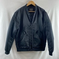 Padded Bomber Jacket M Size Medium Zip Through Black Punk Skinhead Oi Flight