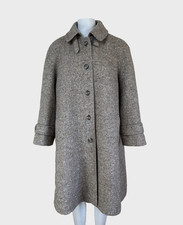 Vintage St Michael Marks & Spencer Coat 100% Wool Beige Tweed UK14-16 Duster