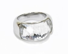 Stunning SWAROVKSI Silver Tone Nirvana Clear Crystal Cocktail Ring Size 51/L 1/2