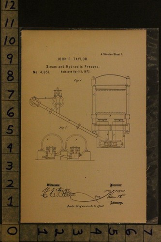 1872 patent litho taylor - 1872,