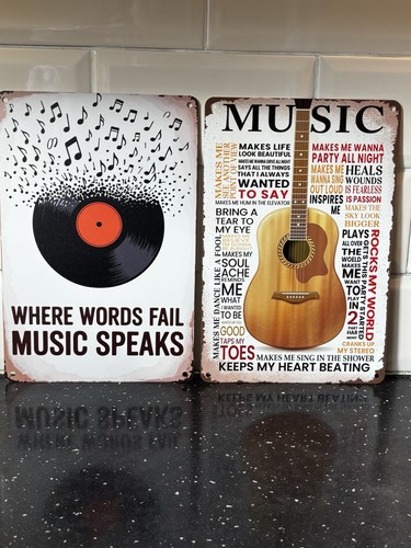 Music metal wall signs - music, x