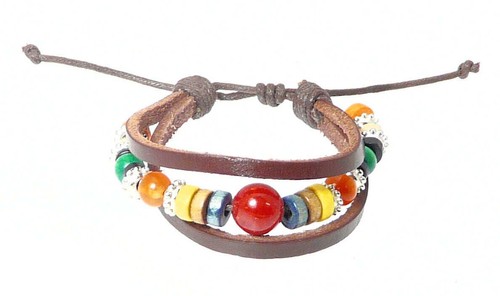 Leather bracelet wristbands - bracelet,