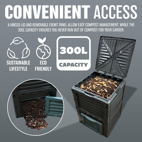 300l garden compost bin - bin, waste
