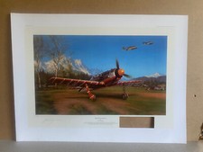 FW190 fighter aviation art Print Mountain Wolf  by Nicolas Trudgian damaged