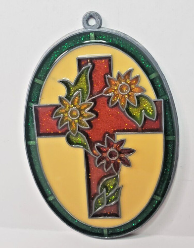 Sun catcher holy cross floral - catcher,