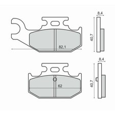 Rear brake pads yamaha - atv, yxr