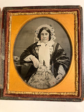 Antique Daguerrotype Photograph of Woman In Period Dress 19th c Good Condition
