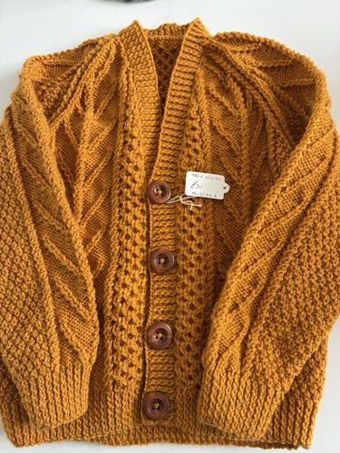 Child mustard hand knitted - mustard,