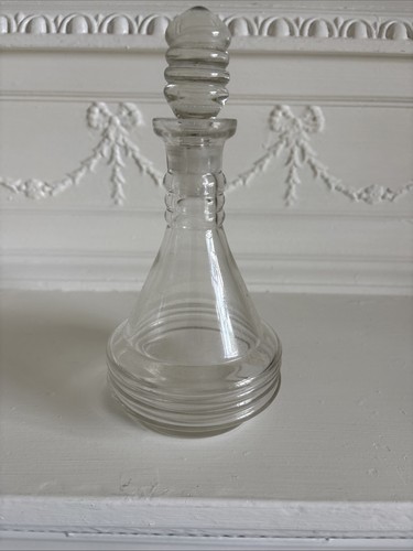 Antique glass conical decanter - antique,