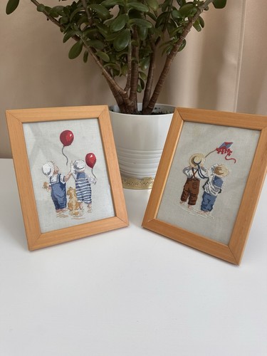 Vintage framed embroidered - framed,
