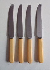 4 Vintage Matching Faux Bone Handle Dessert Knives