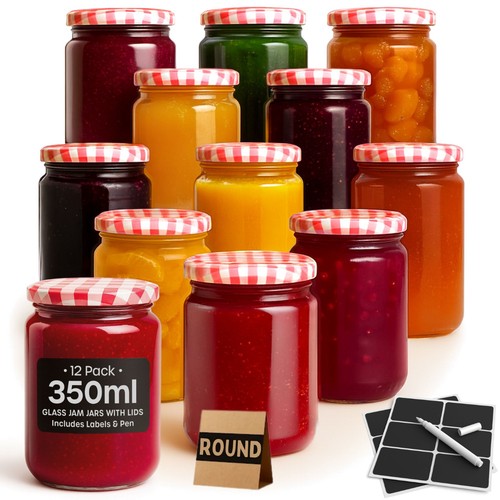Round jars glass jam - glass, marmalade