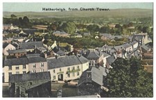 Hatherleigh houses streets etc postcard by Folland Devon