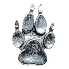 Paw Print Pewter Pin Badge