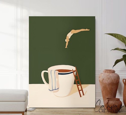 Coffee diver mid century - coffee,