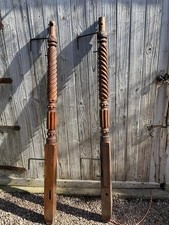 antique turned wooden bed